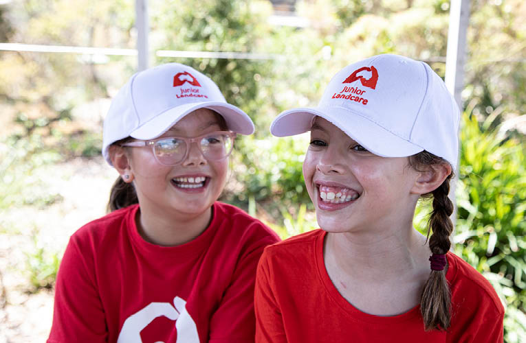 Junior Landcare girls smiling